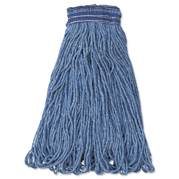 Rubbermaid Commercial universal Looped-End Wet Mop, Blue, Cotton/Synthetic, PK12 FGE23800BL00 - main